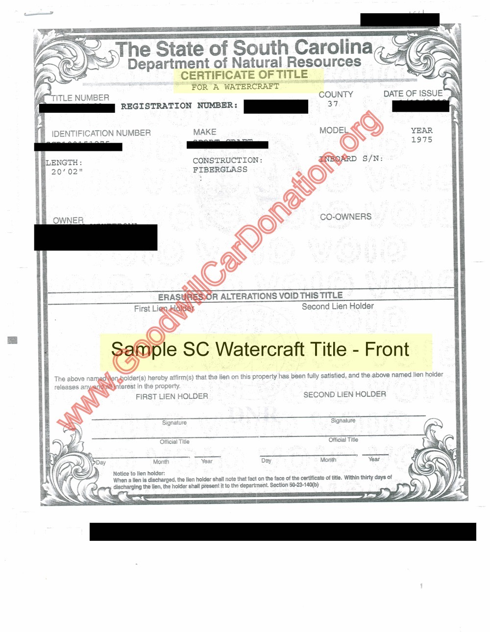 sc - cert of title-salvage