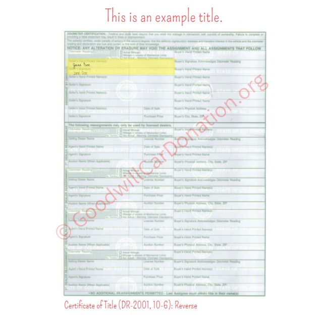 How To Sign Your Colorado Title For Vehicle Donation