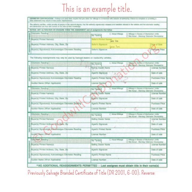 How To Sign Your Colorado Title For Vehicle Donation