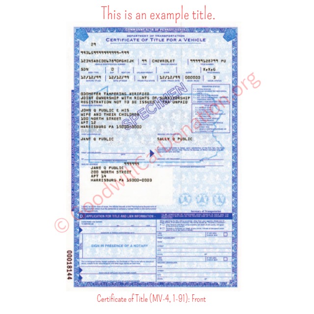 Pa Vehicle Registration Fee Chart