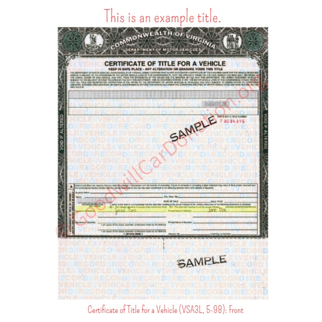 How To Sign Your Virginia Title Goodwill Car Donations