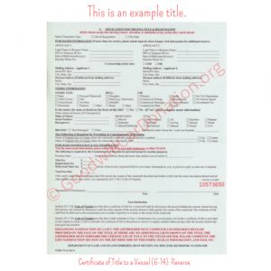 VA Certificate of Title to a Vessel (6-14)- Reverse