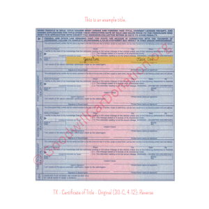 TX - Certificate of Title - Original (30-C, 4-12)- Reverse | Goodwill Car Donations