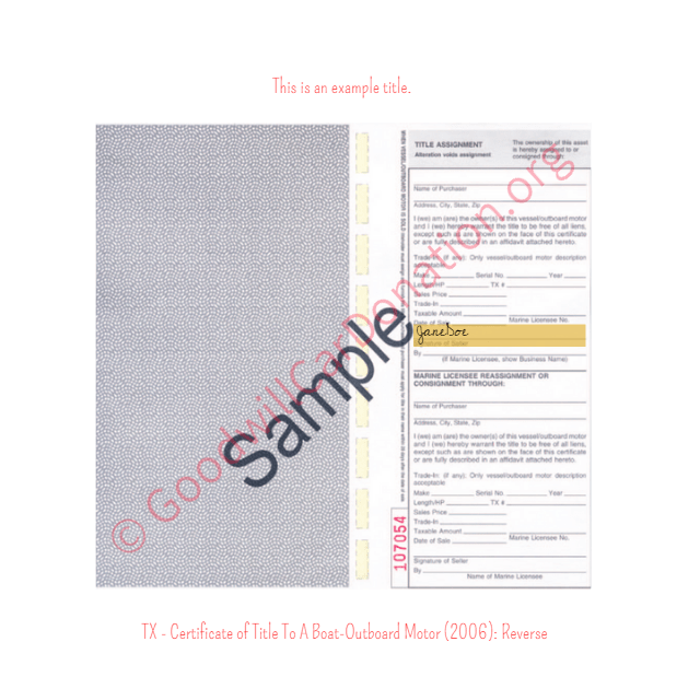 Texas Vehicle Title Transfer Texas Title Information