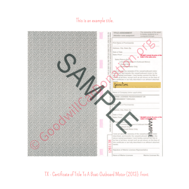 Texas Vehicle Title Transfer Texas Title Information