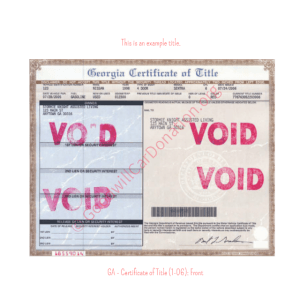 GA - Certificate of Title (1-06)- Front | Goodwill Car Donations