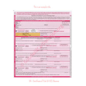GA - Certificate of Title (6-02)- Reverse | Goodwill Car Donations