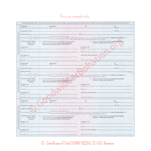 FL- Certificate of Title (HSMV 82250, 12-05) - Reverse | Goodwill Car Donations