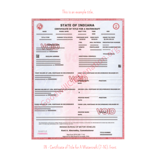 Indiana Titles Goodwill Car Donation