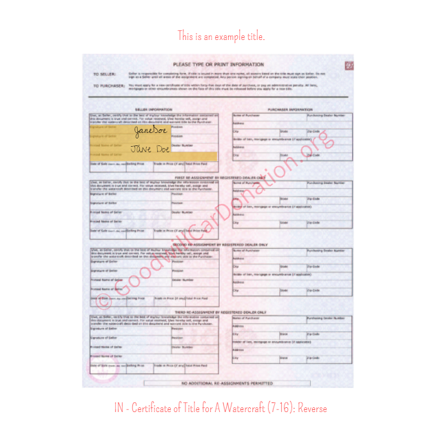 Indiana Titles Goodwill Car Donation