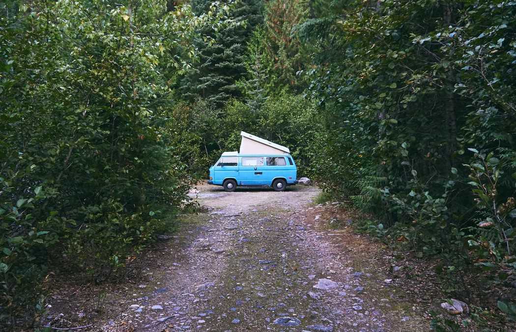 Parked Blue Campervan | Goodwill Car Donations