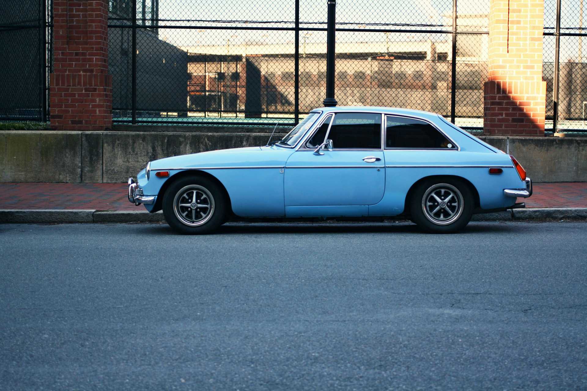 Parked Blue Oldtimer Sedan | Goodwill Car Donations