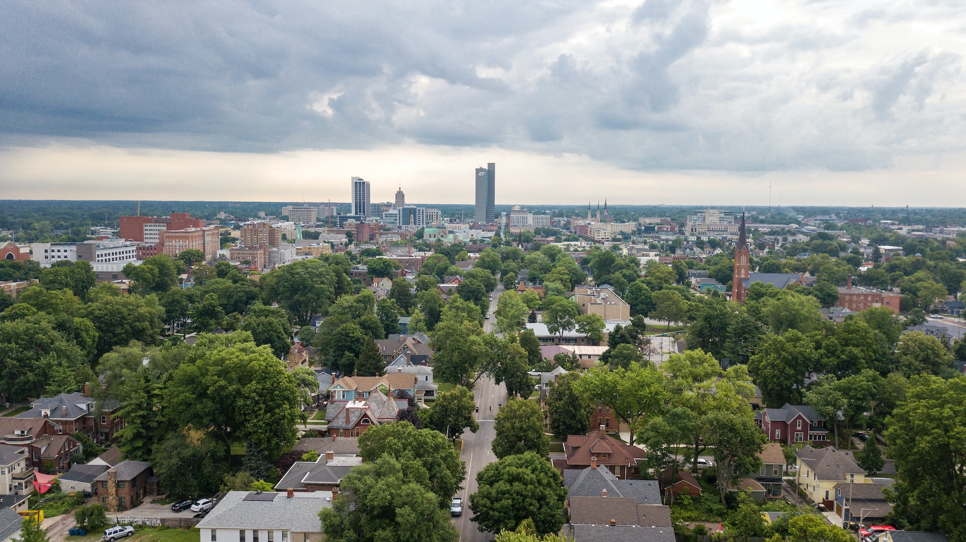 Aerial shot of Downtown Fort Wayne, Indiana | Goodwill Car Donations