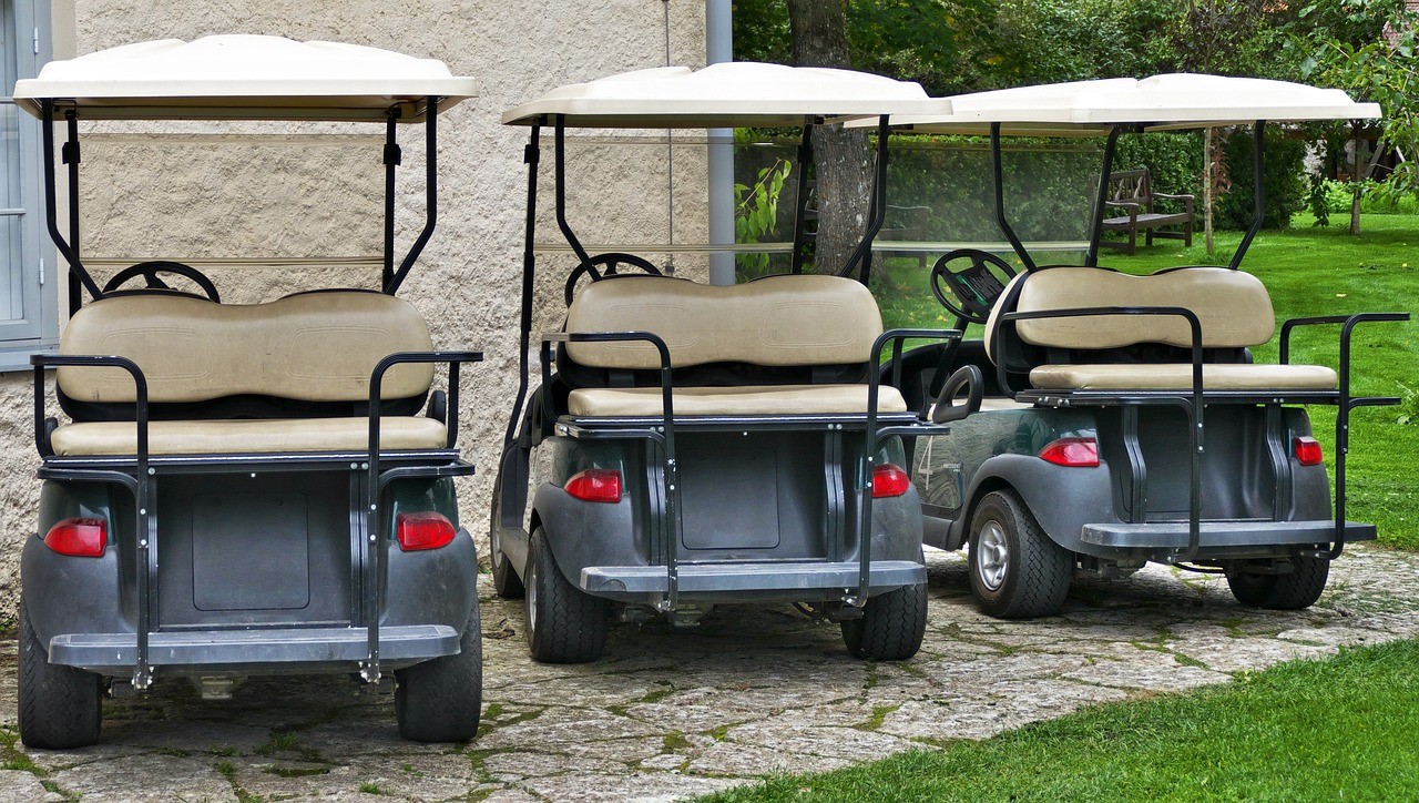Tree golf cart parked | Goodwill Car Donations