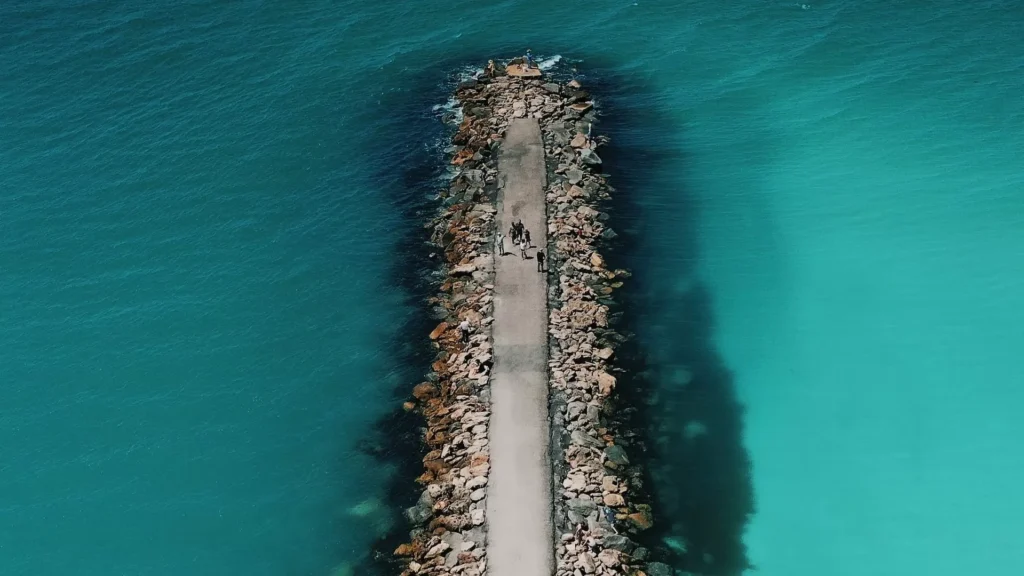 A person standing on a beach