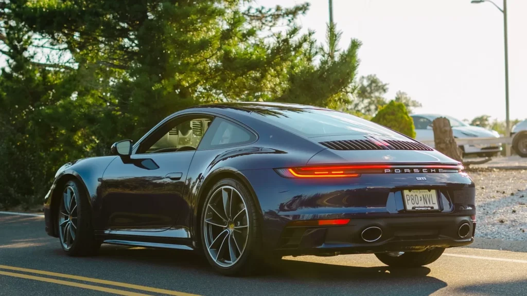 A sports car parked on a road