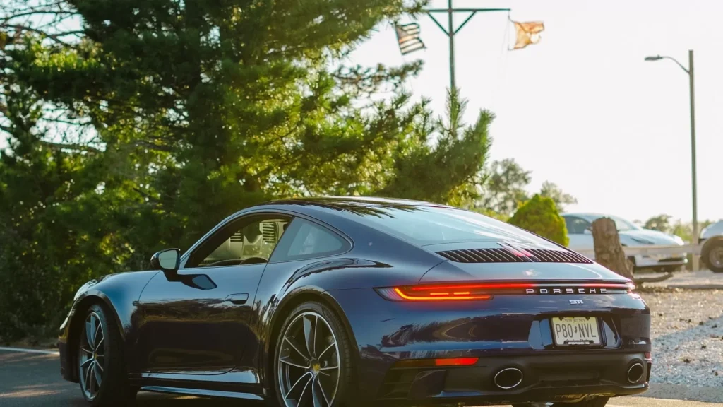 A sports car parked on a road