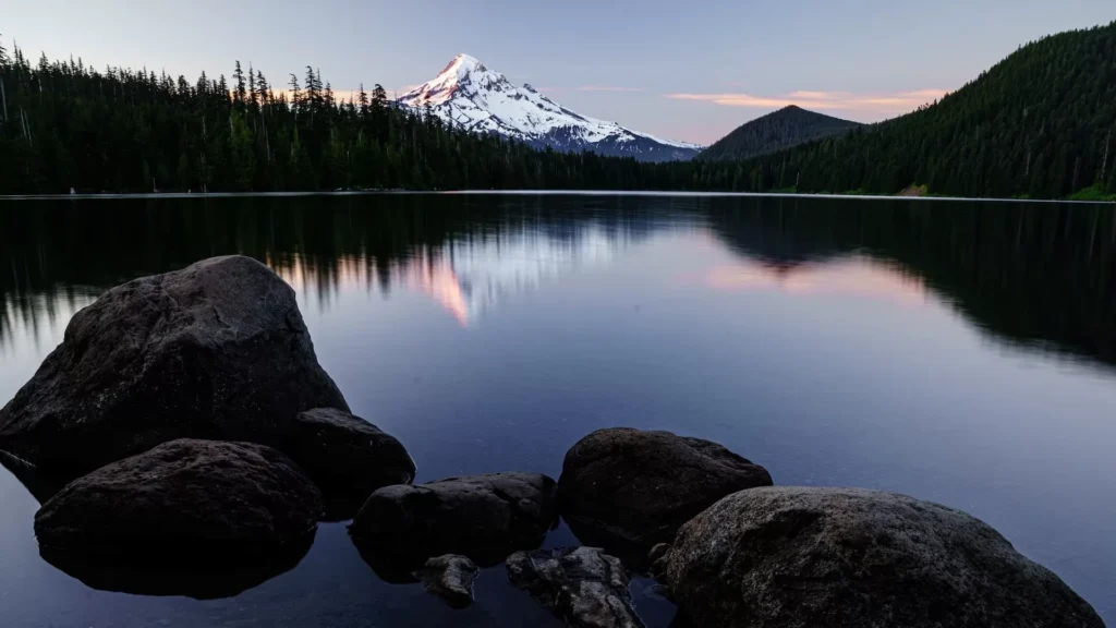 Lake near trees and mountain during daytime