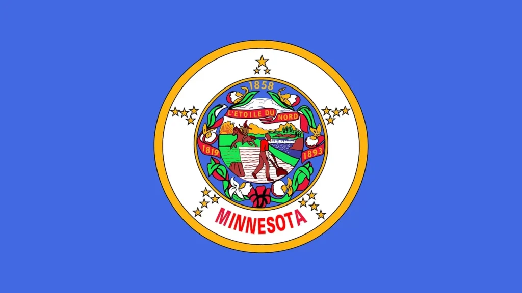 Minnesota, Flag, State royalty-free vector graphic