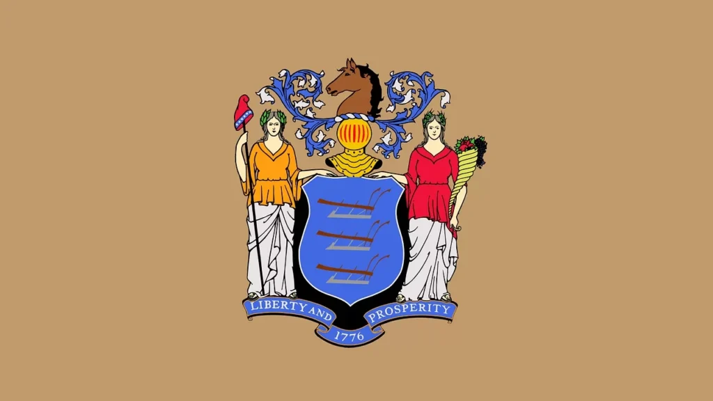 New Jersey, Flag, Coat Of Arms royalty-free vector graphic