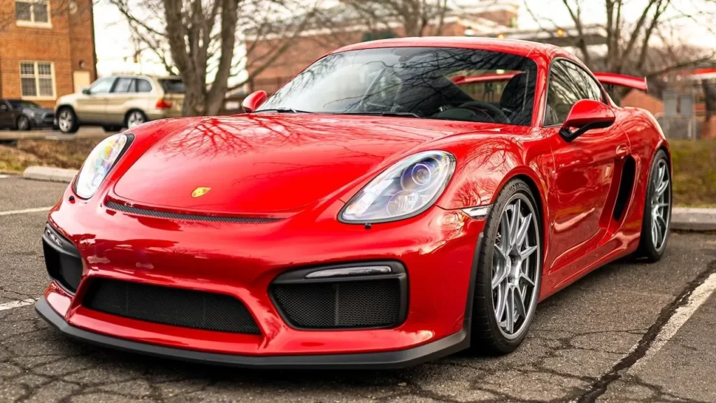 Red Porsche Cayman GT4
