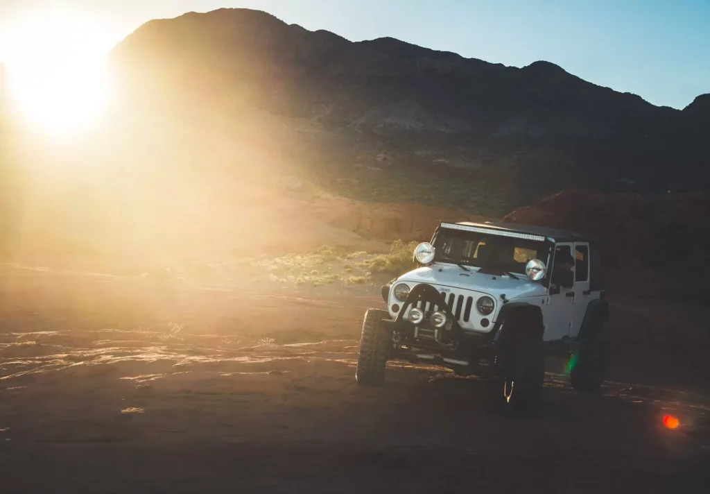 Photo of white Jeep Wrangler