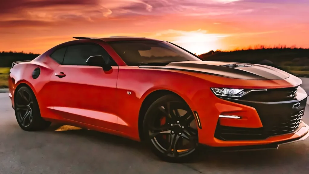 red Ford Mustang coupe