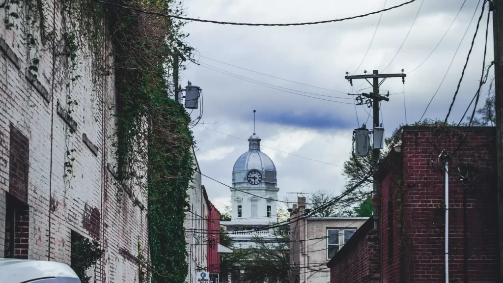 A person walking down a street