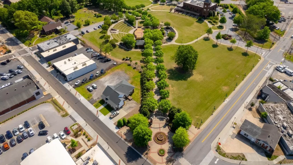 Aerial view of a park, in Greer, South Carolina
