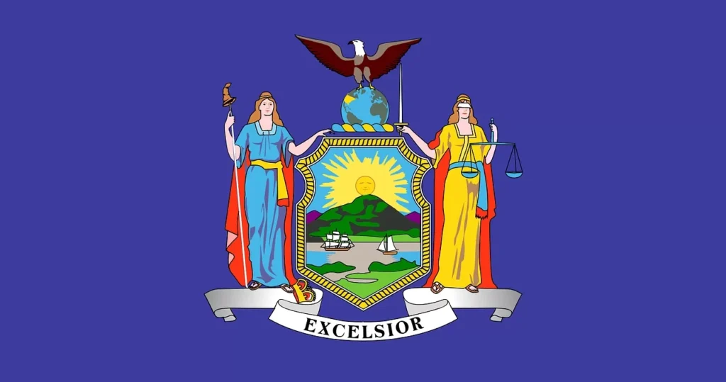 New York, USA, State Flag royalty-free vector graphic
