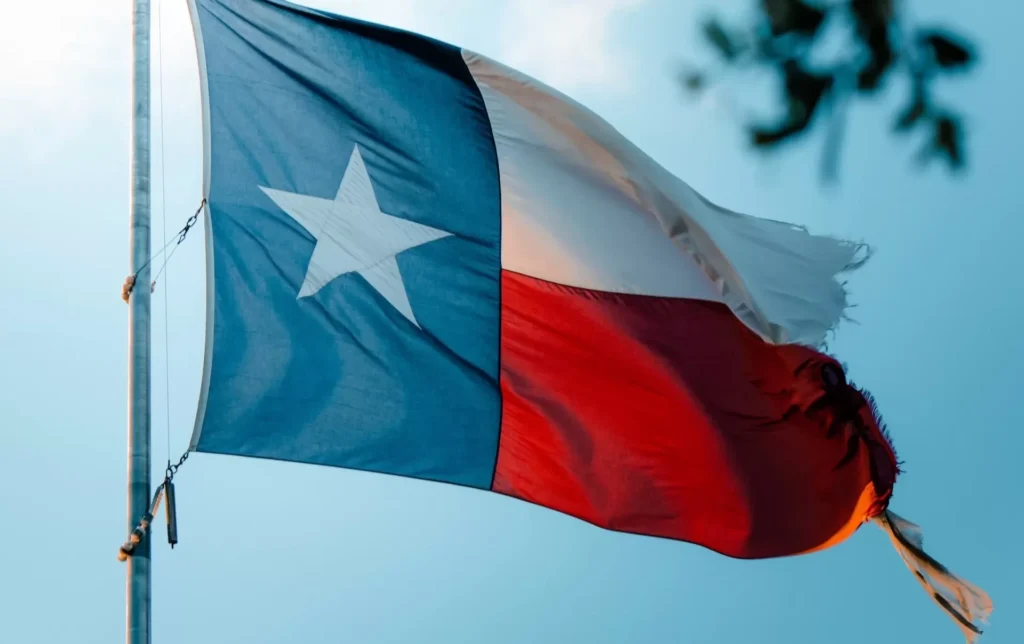 Texas Flag, red white and blue flag during daytime